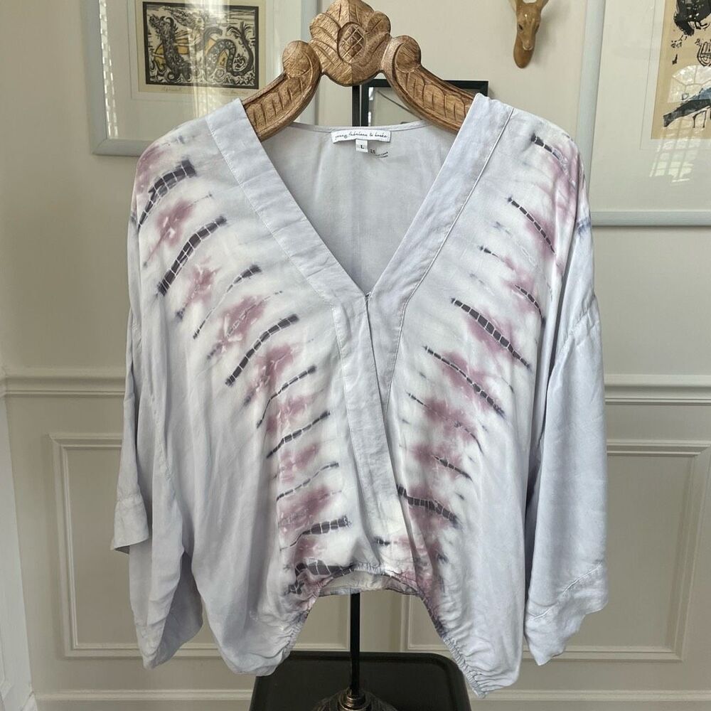 Young Fabulous & Broke Kimono Tie Dye Top L